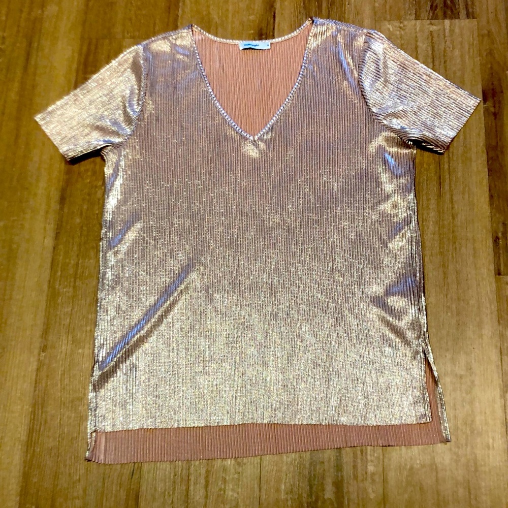 NWOT pink shimmer t-shirt